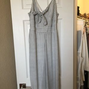 Blue striped romper